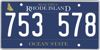 RI license plate 753578