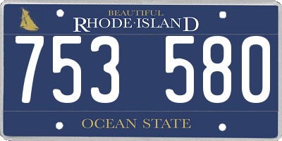 RI license plate 753580