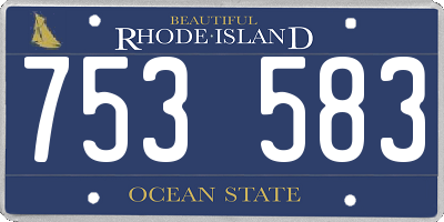 RI license plate 753583