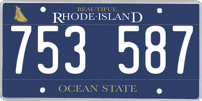 RI license plate 753587