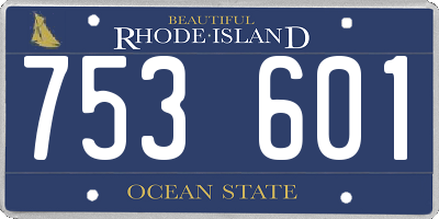 RI license plate 753601