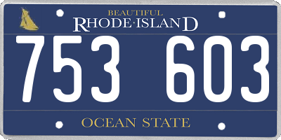 RI license plate 753603