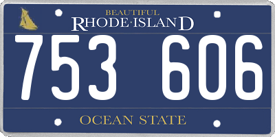 RI license plate 753606