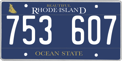 RI license plate 753607