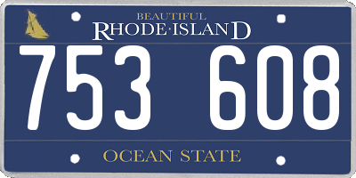 RI license plate 753608