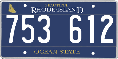 RI license plate 753612