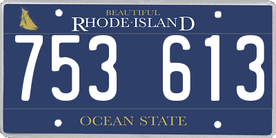 RI license plate 753613