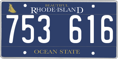 RI license plate 753616