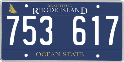 RI license plate 753617