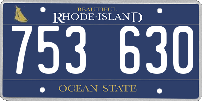 RI license plate 753630
