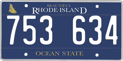 RI license plate 753634