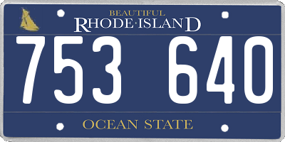 RI license plate 753640