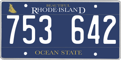 RI license plate 753642