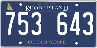 RI license plate 753643
