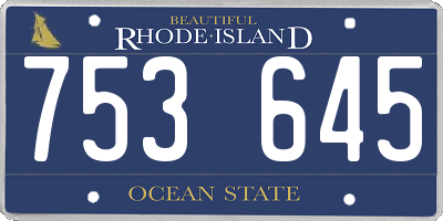 RI license plate 753645