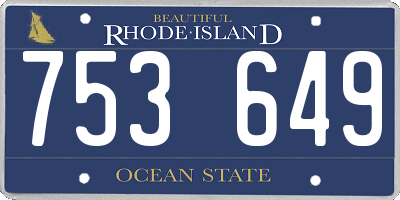 RI license plate 753649