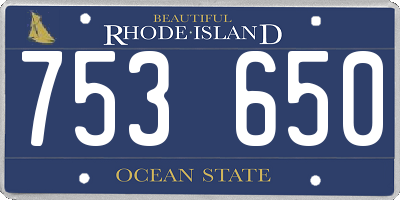 RI license plate 753650