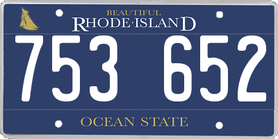 RI license plate 753652