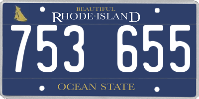 RI license plate 753655
