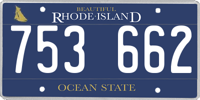 RI license plate 753662