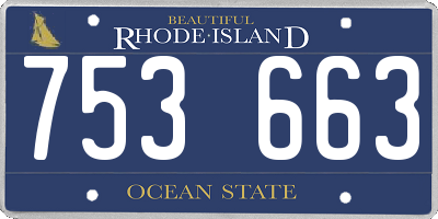 RI license plate 753663
