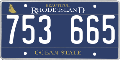 RI license plate 753665