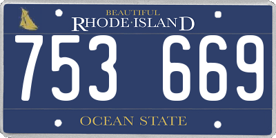 RI license plate 753669