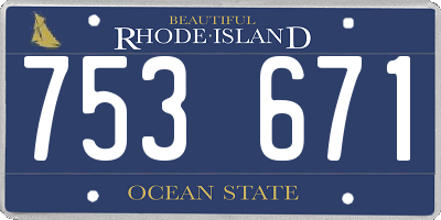 RI license plate 753671