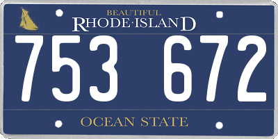 RI license plate 753672