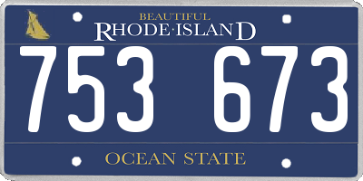 RI license plate 753673