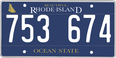 RI license plate 753674