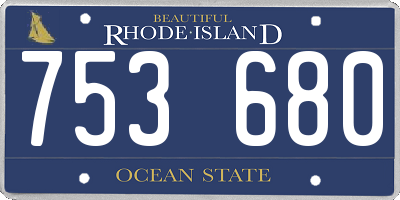 RI license plate 753680