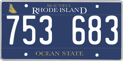 RI license plate 753683