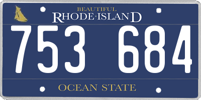 RI license plate 753684