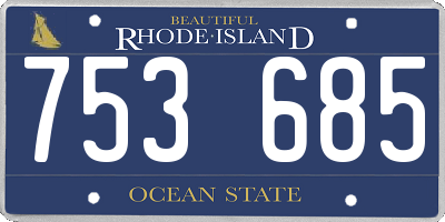 RI license plate 753685