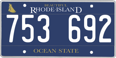 RI license plate 753692