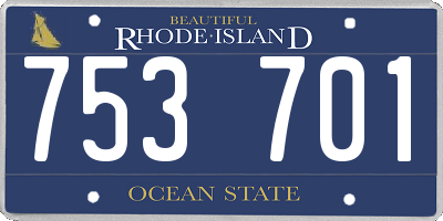 RI license plate 753701