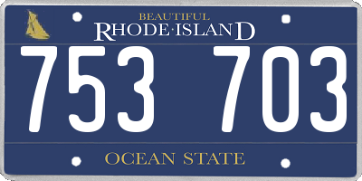RI license plate 753703