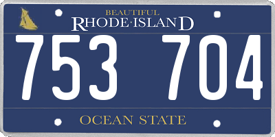 RI license plate 753704