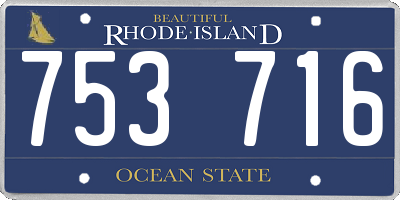 RI license plate 753716
