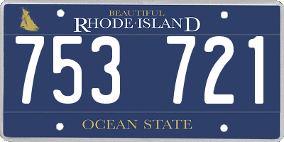 RI license plate 753721