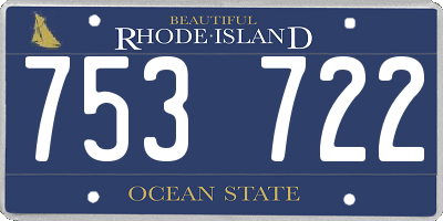 RI license plate 753722