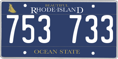 RI license plate 753733