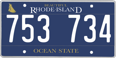 RI license plate 753734