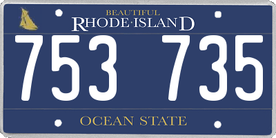RI license plate 753735