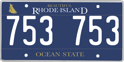 RI license plate 753753