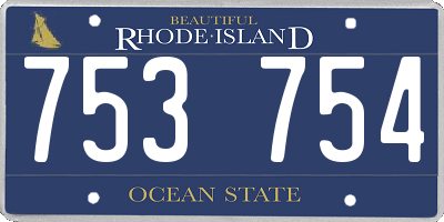 RI license plate 753754