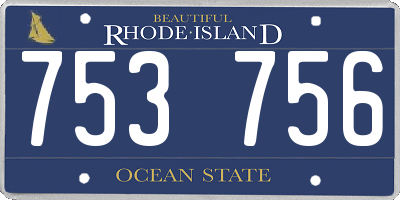 RI license plate 753756