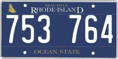 RI license plate 753764