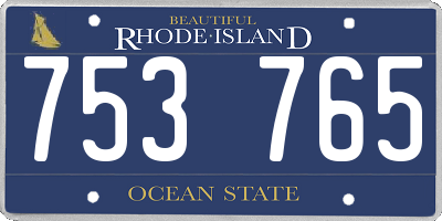 RI license plate 753765